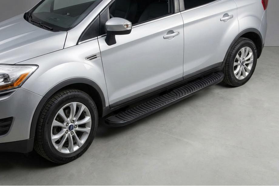Ford Kuga 2008-2013 рр. Бокові пороги Tayga Black (2 шт., алюміній) Image