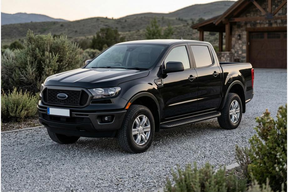 Ford Ranger 2011-2022 рр. Бокові пороги Tayga Black (2 шт., алюміній) Фото 1