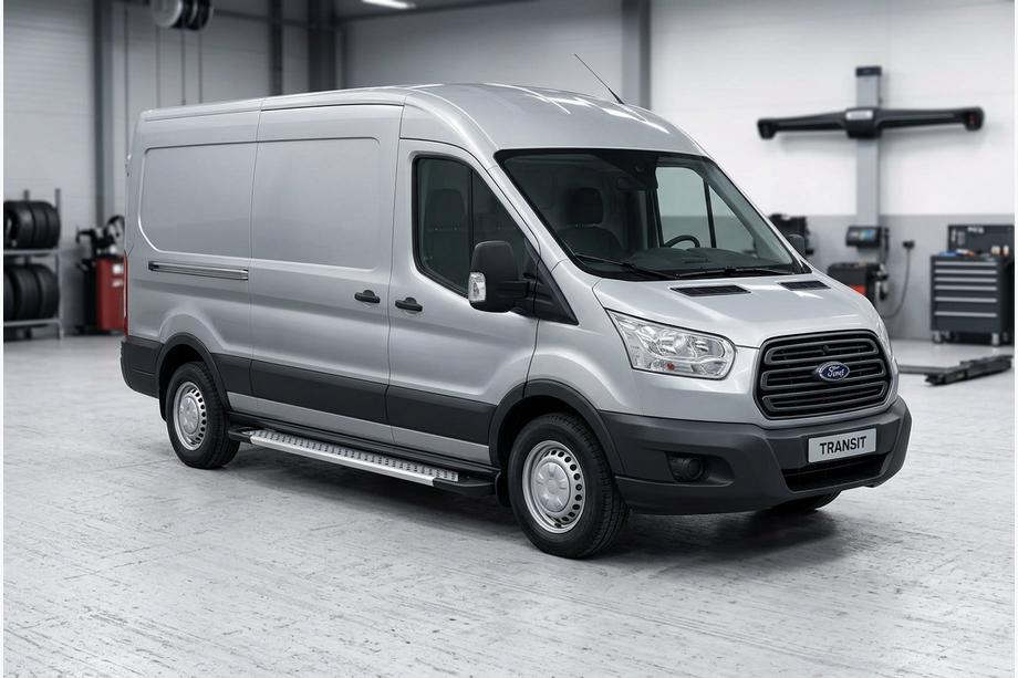 Ford Transit 2014- рр. Бокові пороги New Vision Grey (2 шт., алюміній) Фото 1