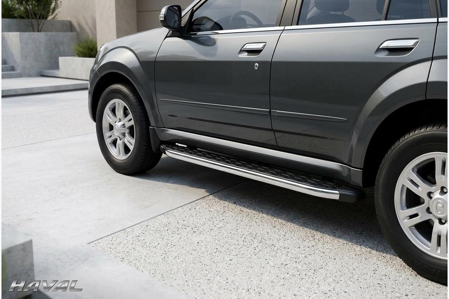 GreatWall Haval/Hover H3 2005-2013 рр. Бокові пороги BlackLine (2 шт., алюміній) Image
