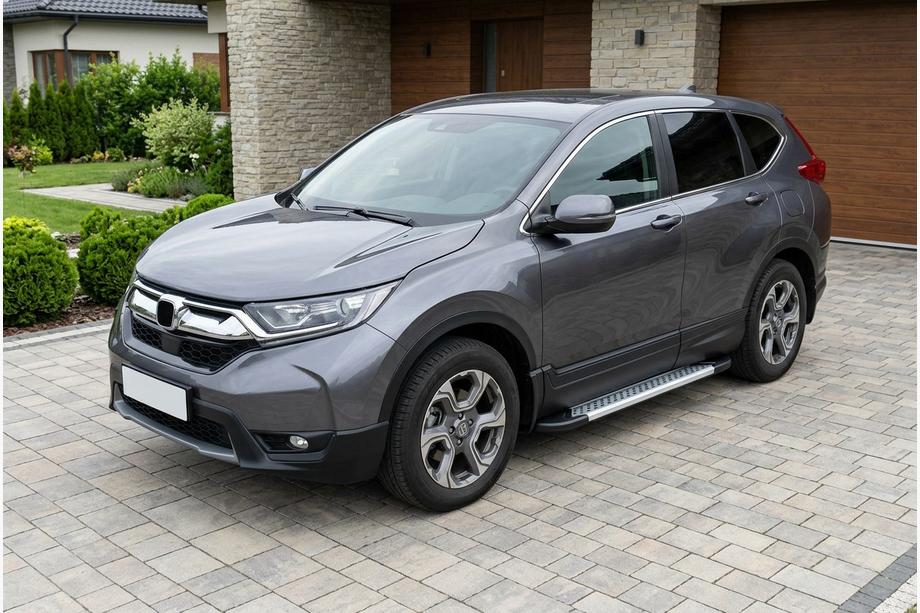 Honda CRV 2017-2022 рр. Бокові пороги New Vision Grey (2 шт., алюміній) Фото 1