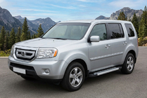 Honda Pilot 2008-2015 рр. Бокові пороги New Vision Grey (2 шт., алюміній) фото 1