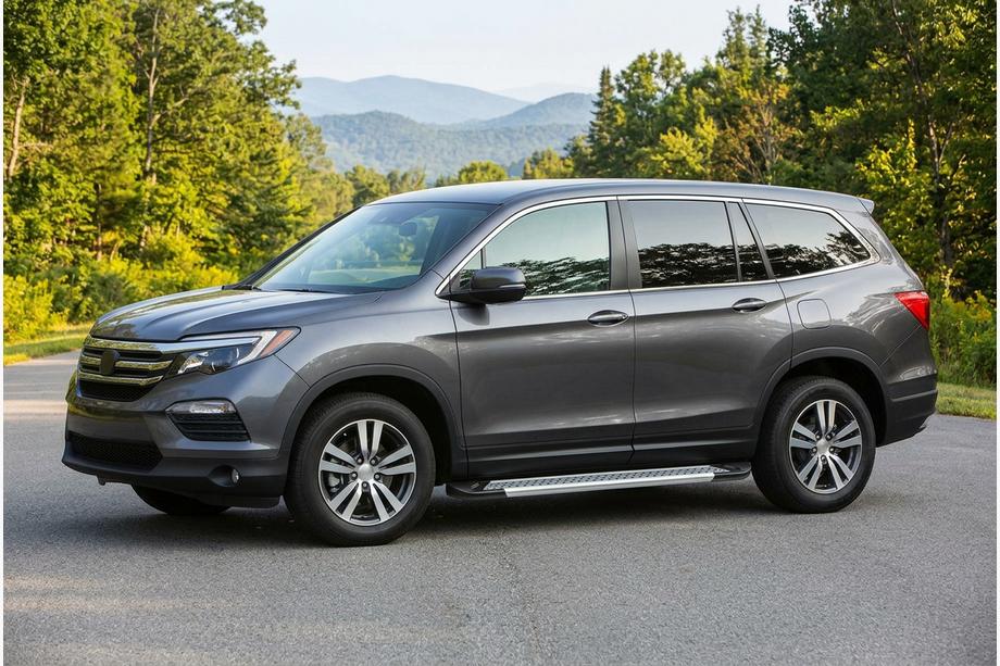 Honda Pilot 2015-2022 рр. Бокові пороги New Vision Grey (2 шт., алюміній) Фото 1