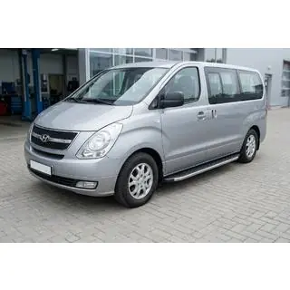 Бокові пороги BlackLine (2 шт., алюм.) Hyundai H300, H1, Starex 2008-2020 рр. фото 1