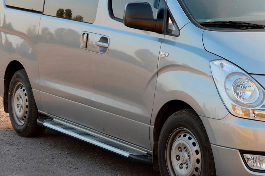 Hyundai H300, H1, Starex 2008-2020 рр. Бокові пороги Line (2 шт., алюм.) Фото 2
