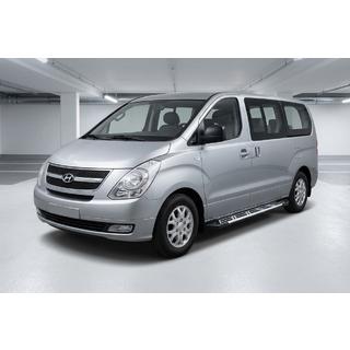 Бокові пороги Sunrise (2 шт., алюм.) Hyundai H300, H1, Starex 2008-2020 рр. фото 1