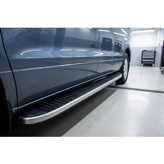 Бокові пороги Tayga Grey (2 шт., алюм.) Hyundai H300, H1, Starex 2008-2020 рр. фото 1