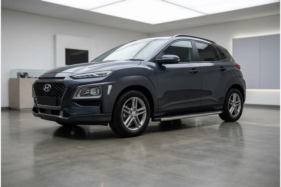 Hyundai Kona 2017-2023 рр. Бокові пороги BlackLine (2 шт., алюміній) Фото 1