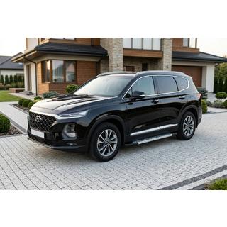 Бокові пороги New Vision Grey (2 шт., алюміній) Hyundai Santa Fe 4 2018-2023 рр. фото 1