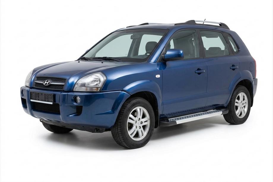 Hyundai Tucson JM 2004- рр. Бокові пороги New Vision Grey (2 шт., алюміній) Фото 1