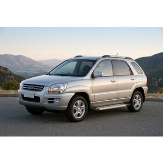 Бокові пороги New Vision Grey (2 шт., алюміній) Kia Sportage 2004-2010 рр. фото 1
