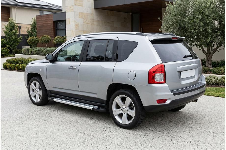 Jeep Compass 2006-2016 рр. Бокові пороги New Vision Grey (2 шт., алюміній) Фото 1