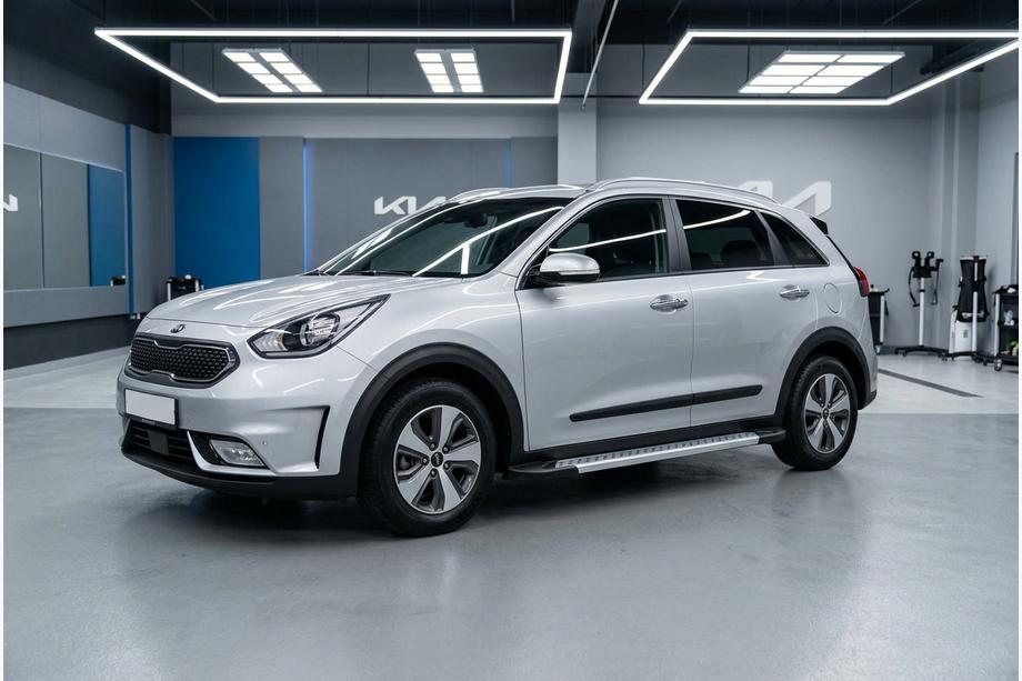 Kia Niro 2016-2021 рр. Бокові пороги New Vision Grey (2 шт., алюміній) Фото 1