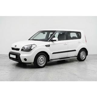 Бокові пороги Tayga V2 (2 шт., алюміній) Kia Soul I 2008-2013 рр. фото 1
