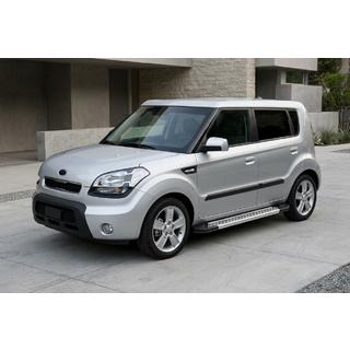 Бокові пороги New Vision Grey (2 шт, алюміній) Kia Soul I 2008-2013 рр. фото 1