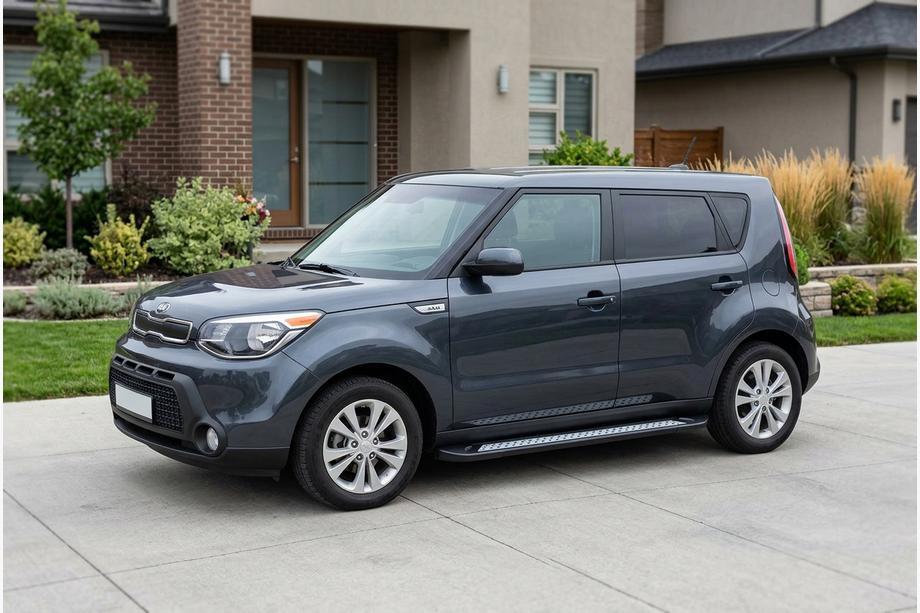 Kia Soul II 2013-2018 рр. Бокові пороги New Vision Black (2 шт, алюміній) Фото 1