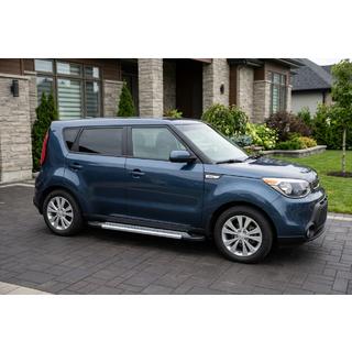 Бокові пороги New Vision Grey (2 шт, алюміній) Kia Soul II 2013-2018 рр. фото 1