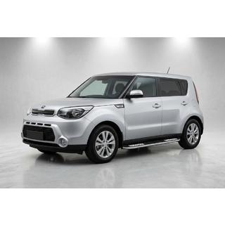 Бокові пороги Tayga V2 (2 шт., алюміній) Kia Soul II 2013-2018 рр. фото 1
