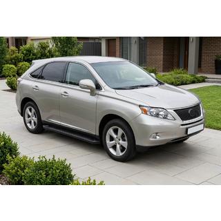 Бокові пороги Allmond Black (2 шт, алюміній) Lexus RX 2009-2015 рр. фото 1