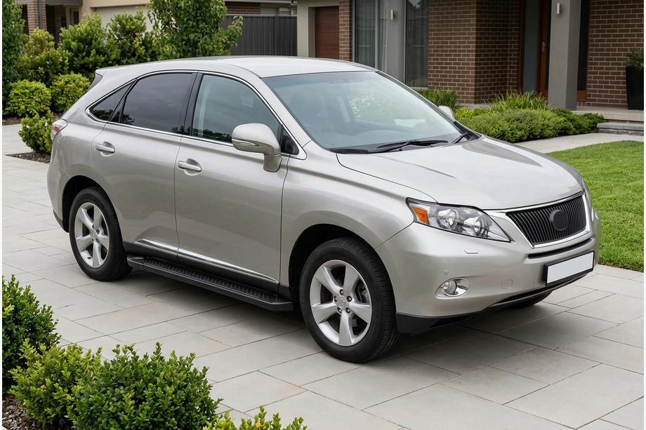 Lexus RX 2009-2015 рр. Бокові пороги Allmond Black (2 шт, алюміній) Image