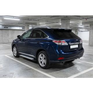 Бокові пороги Allmond Grey (2 шт, алюміній) Lexus RX 2009-2015 рр. фото 1