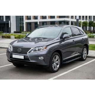 Бокові пороги RedLine Black (2 шт, алюміній) Lexus RX 2009-2015 рр. фото 1