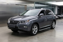 Lexus RX 2009-2015 рр. Бокові пороги Tayga Grey (2 шт, алюміній) фото 1
