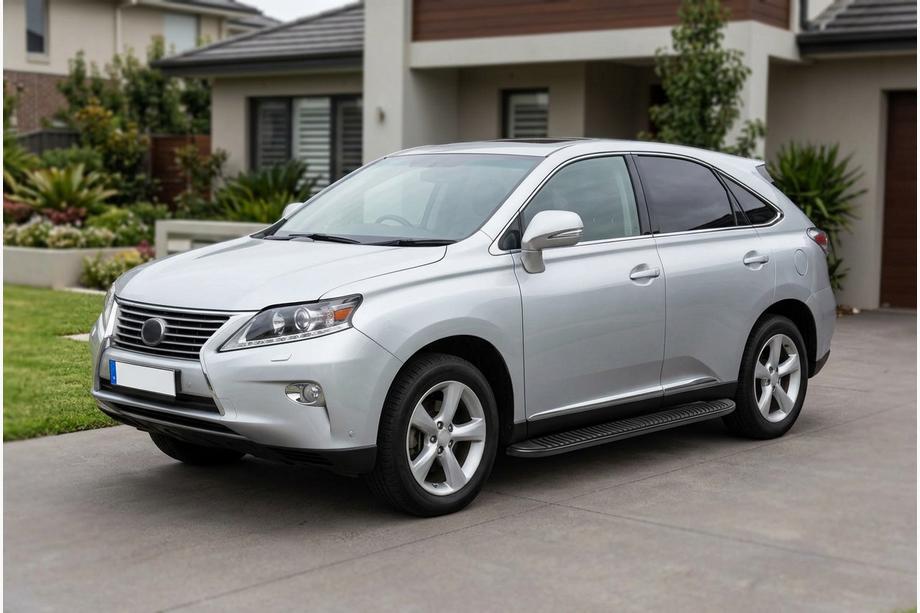 Lexus RX 2009-2015 рр. Бокові пороги Tayga Black (2 шт, алюміній) Image
