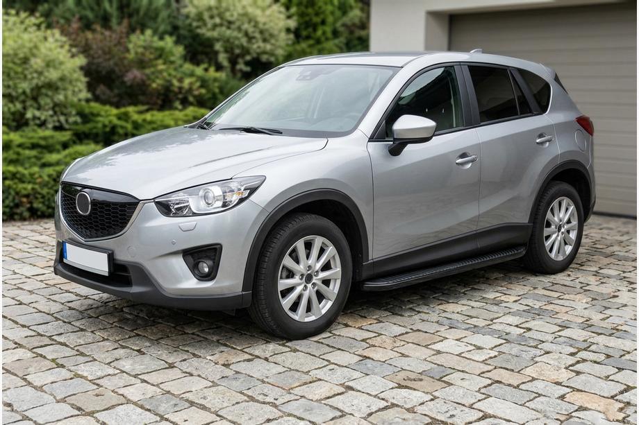 Mazda CX-5 2012-2017 рр. Бокові пороги Tayga Black (2 шт., алюміній) Image