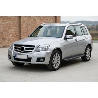 Бокові пороги Tayga Black (2 шт., алюміній) Mercedes GLK class X204 2008-2015 рр. фото 1