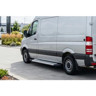 Бокові пороги New Vision Grey (2 шт., алюміній) Mercedes Sprinter W906 2006-2018 рр. фото 1