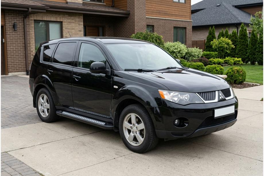 Mitsubishi Outlander 2006-2012 рр. Бокові пороги New Vision Black (2 шт, алюміній) Фото 1