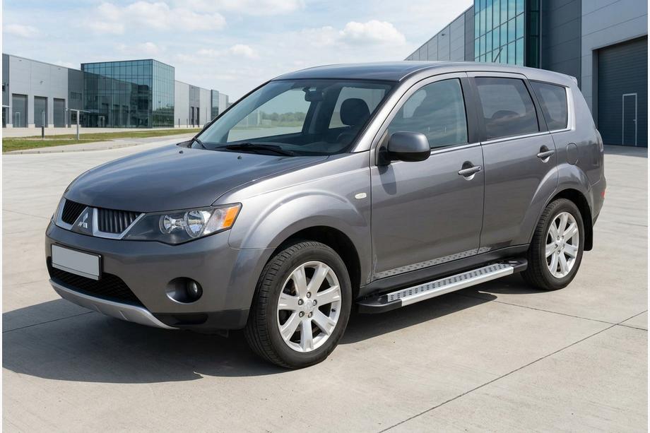 Mitsubishi Outlander 2006-2012 рр. Бокові пороги New Vision Grey (2 шт, алюміній) Фото 1
