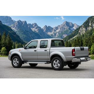 Бокові пороги New Vision Grey (2 шт., алюміній) Nissan NP300 1999-2015 рр. фото 1