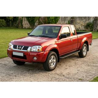 Бокові пороги Tayga Black (2 шт., алюміній) Nissan NP300 1999-2015 рр. фото 1
