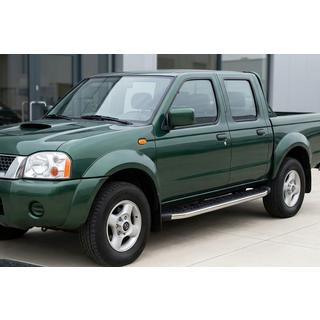 Бокові пороги BlackLine (2 шт., алюміній) Nissan NP300 1999-2015 рр. фото 1