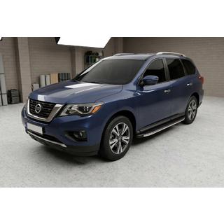 Бокові пороги BlackLine (2 шт, алюміній) Nissan Pathfinder R52 2012-2021 рр. фото 1