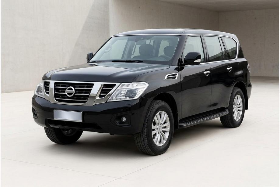 Nissan Patrol Y62 2010-2024 рр. Бокові пороги Tayga Black (2 шт., алюміній) Фото 1