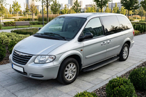 Chrysler Voyager 2001-2007 рр. Бокові пороги Bosphorus Grey (2 шт., алюміній) фото 1