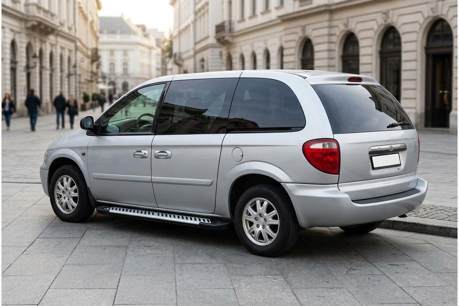 Chrysler Voyager 2001-2007 рр. Бокові пороги Line (2 шт., алюміній) Image