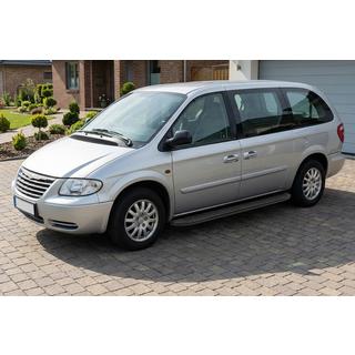 Бокові пороги Tayga Black (2 шт., алюміній) Chrysler Voyager 2001-2007 рр. фото 1