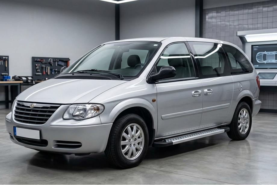 Chrysler Voyager 2001-2007 рр. Бокові пороги New Vision Grey (2 шт., алюміній) Image