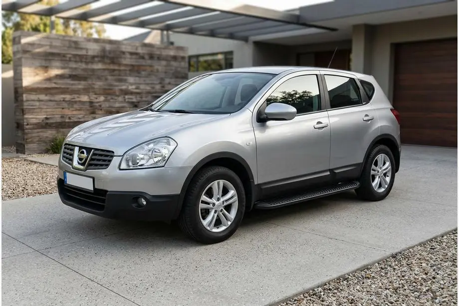 Nissan Qashqai 2007-2010 рр. Бокові пороги Tayga Black (2 шт., алюміній) Фото 1