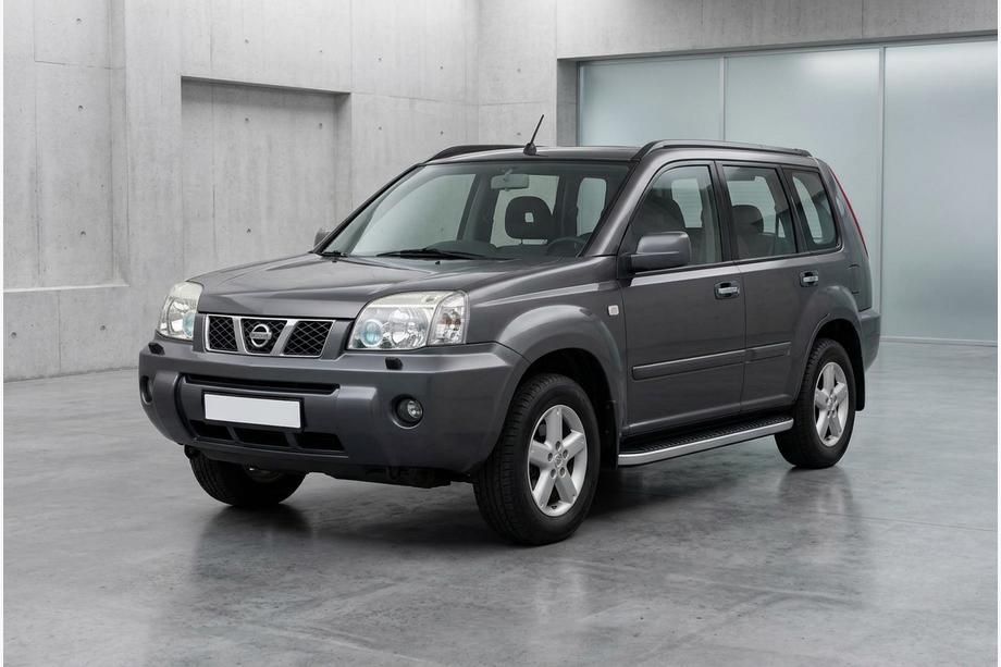 Nissan X-trail T30 2002-2007 рр. Бокові пороги Tayga Grey (2 шт., алюм.) Фото 1