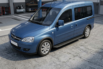Opel Combo 2002-2012 рр. Бокові пороги Tayga Black (2 шт., алюміній) фото 1