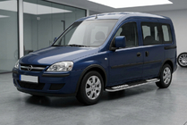 Opel Combo 2002-2012 рр. Бокові пороги Tayga V2 (2 шт., алюміній) фото 1