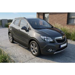 Бокові пороги Tayga Black (2 шт., алюміній) Opel Mokka 2012-2021 рр. фото 1