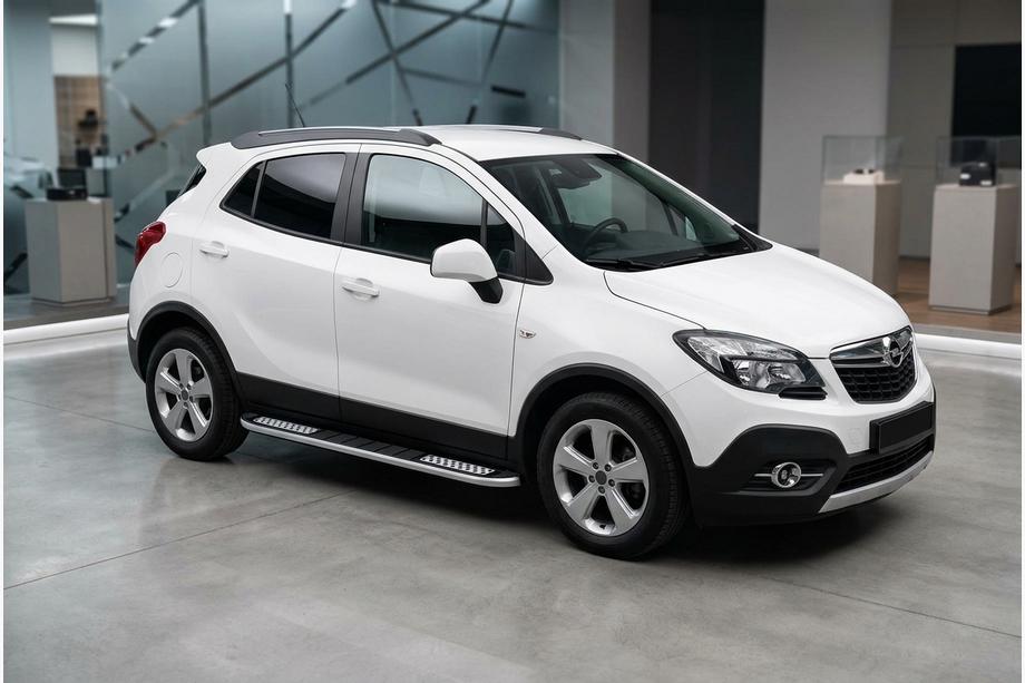 Opel Mokka 2012-2021 рр. Бокові пороги Tayga V2 (2 шт., алюміній) Image