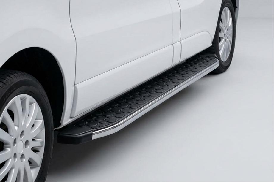 Opel Vivaro 2001-2015 рр. Бокові пороги BlackLine (2 шт., алюм.) Image