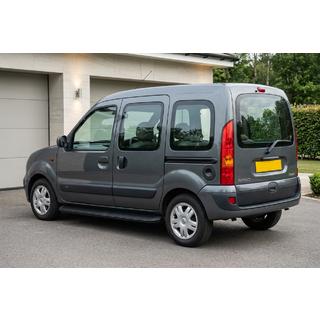 Бокові пороги Tayga Black (2 шт., алюміній) Renault Kangoo 1998-2008 рр. фото 1